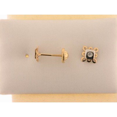 Pendientes oro bic zirconita