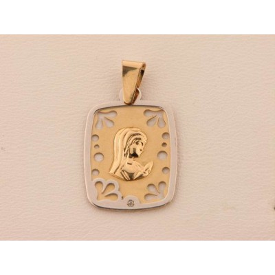 Medalla Oro Bicolor Diamante