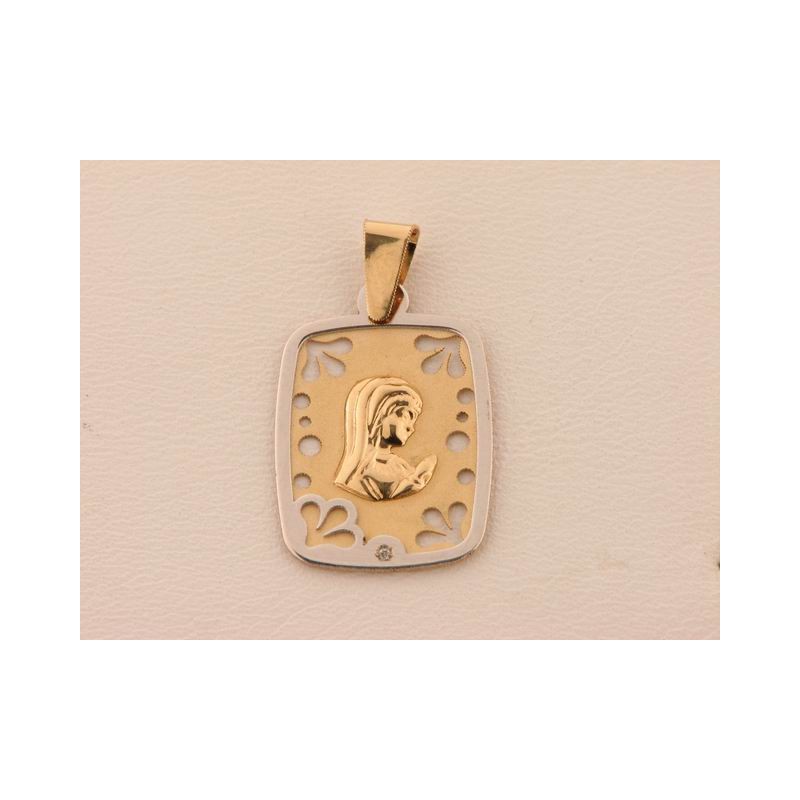 Medalla Oro Bicolor Diamante