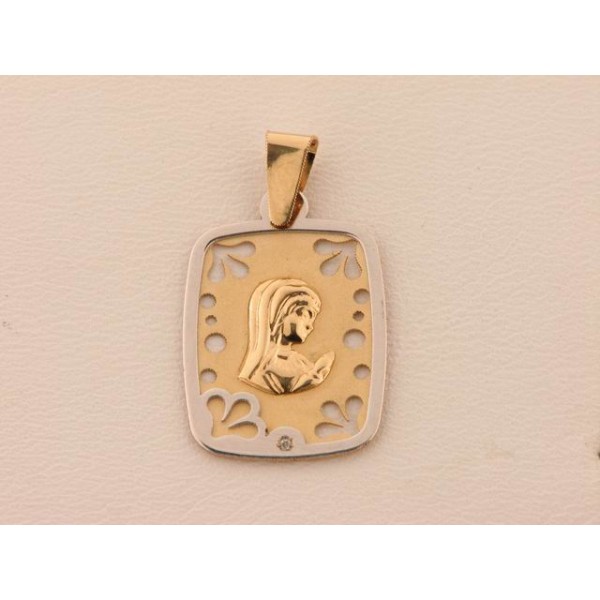 Medalla Oro Bicolor Diamante