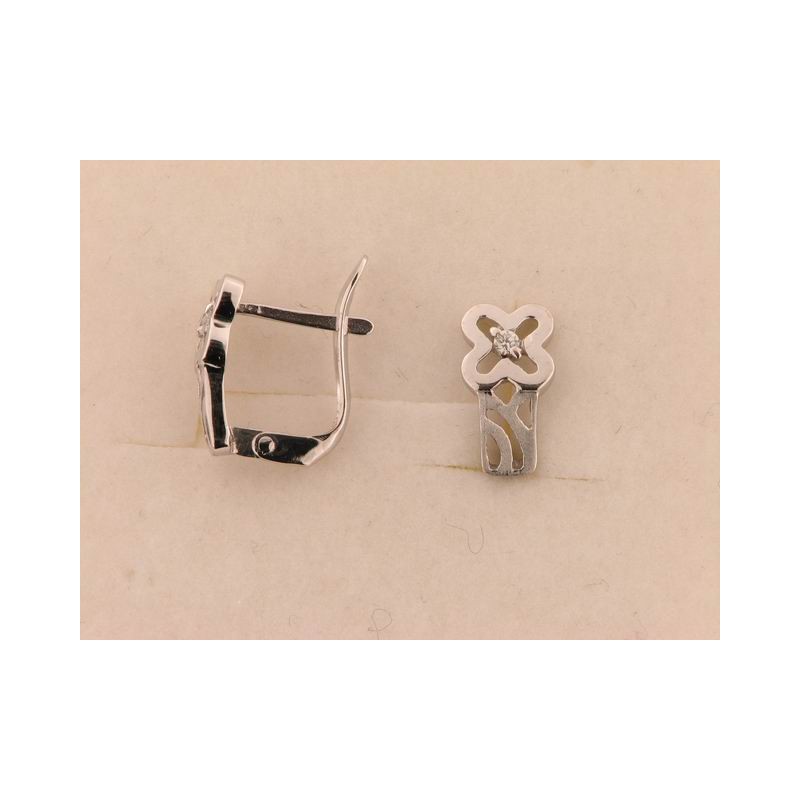 Pendientes Oro Blanco Piedras