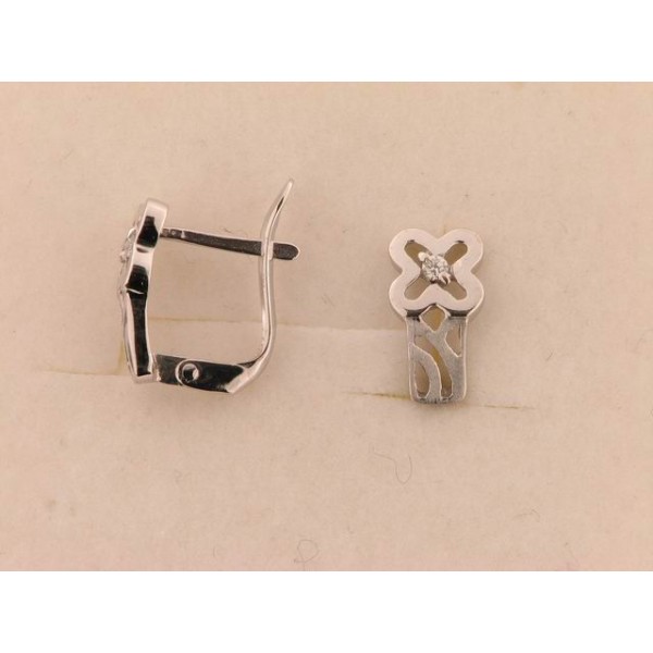 Pendientes Oro Blanco Piedras