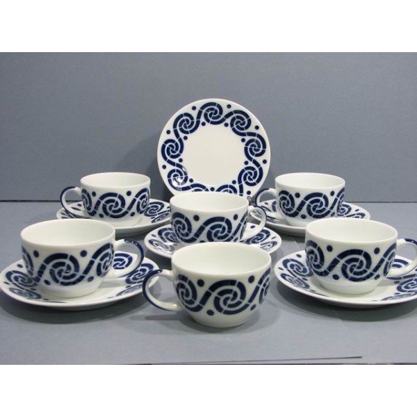Tazas Te c/plato Espiroide (6 unidades)