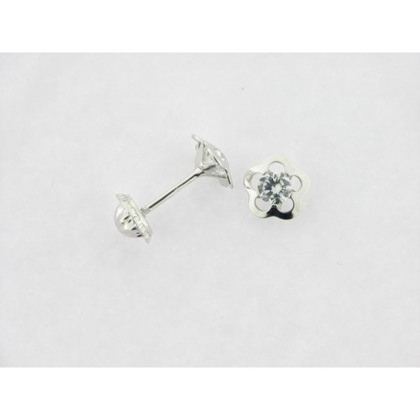 Pendientes Oro Blanco Piedra