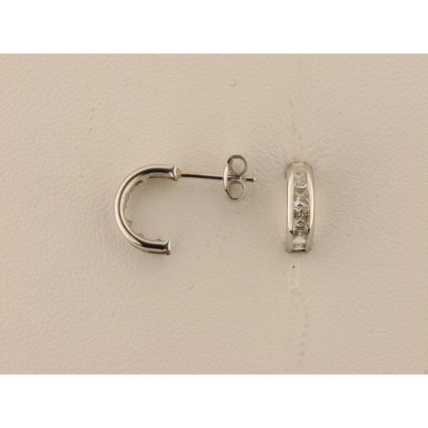 Pendientes Oro Blanco Piedras
