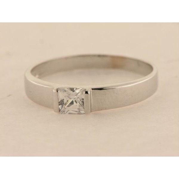 Sortija Oro Blanco Piedra