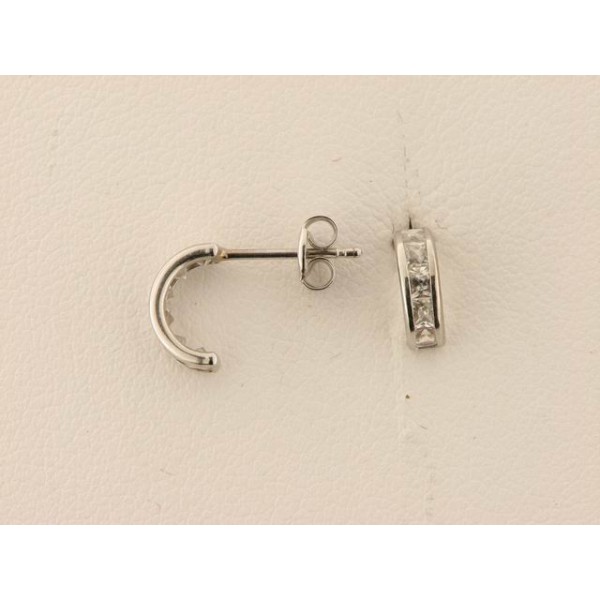 Pendientes Oro Blanco Piedras