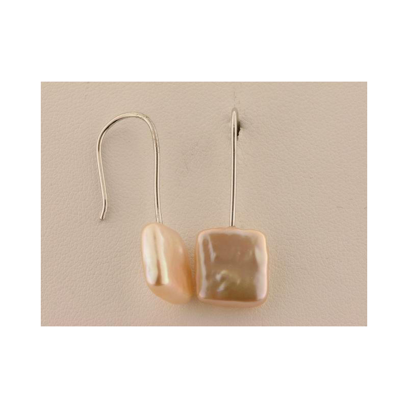 Pendientes Oro Blanco Perla