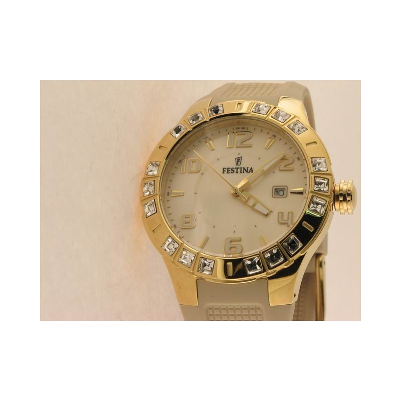Festina Agujas Acero Chapado Caucho