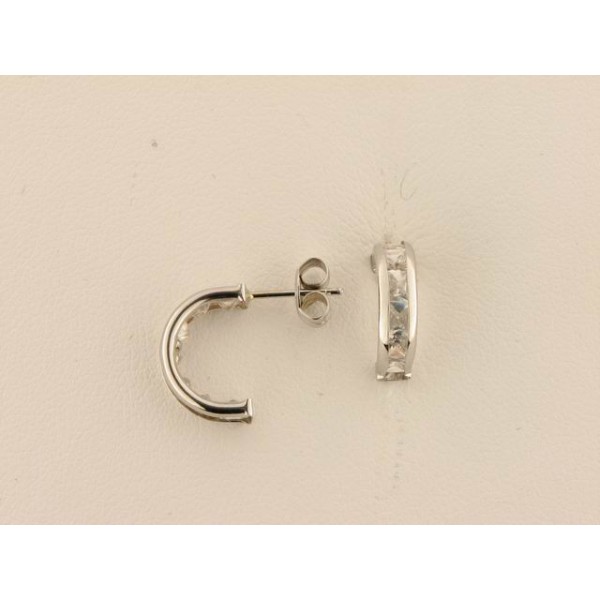 Pendientes Oro Blanco Piedras