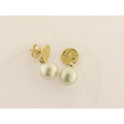 Pendientes Oro Perla Australia