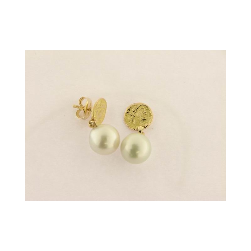 Pendientes Oro Perla Australia