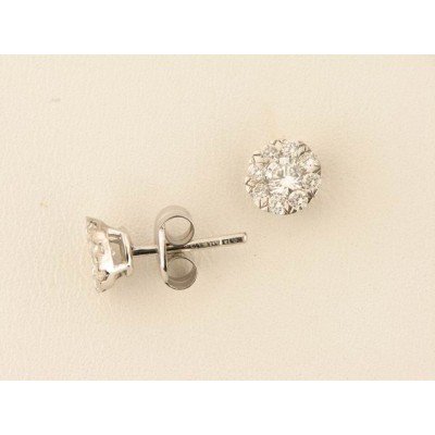 Pendientes Oro Blanco Diamantes
