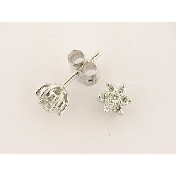Pendientes Oro Blanco Diamantes