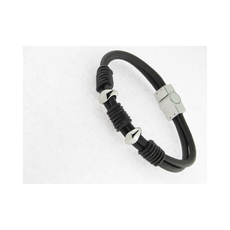 Lotus pulsera acero cuero
