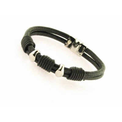 Lotus pulsera acero cuero