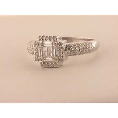 Sortija Oro Blanco Diamantes
