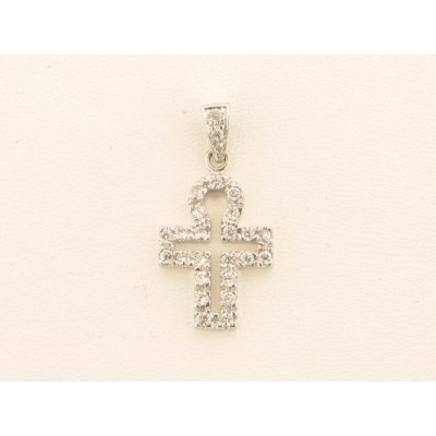 Cruz Oro Blanco Piedras