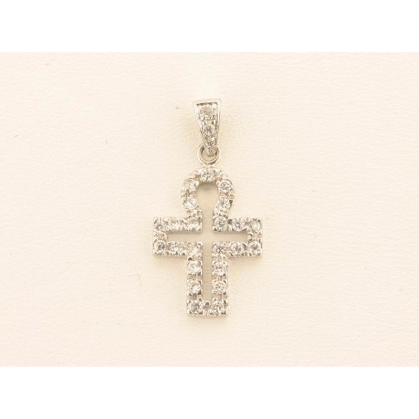 Cruz Oro Blanco Piedras