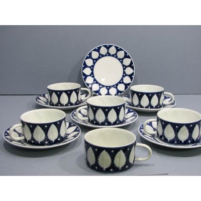 Tazas te c/plato f/73 azul (6 unidades)