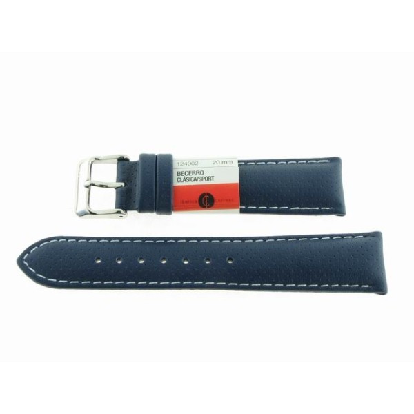 Correa 20 mm Becerro Clasico Sport Azul