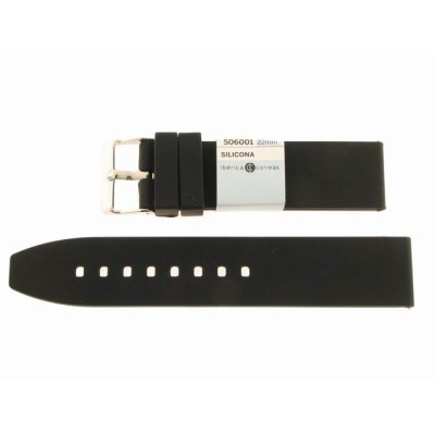 Correa 22 mm Silicona Lisa Negra