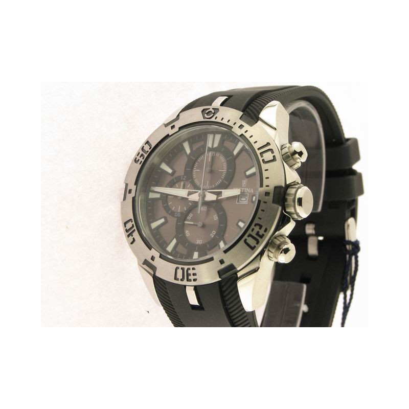 Festina Crono Agujas Acero Caucho