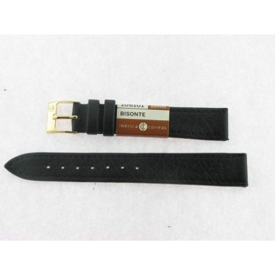 Correa 16 mm Bufalo Plano Negro