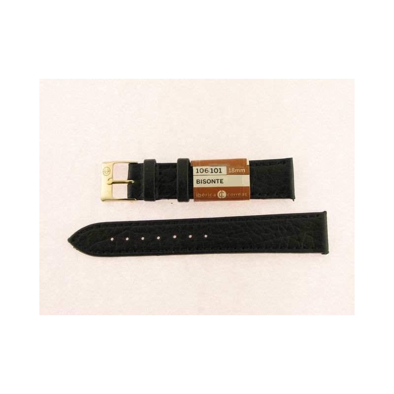 Correa 18mm Bufalo Plano Negro
