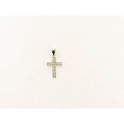 Cruz Oro Blanco Piedras