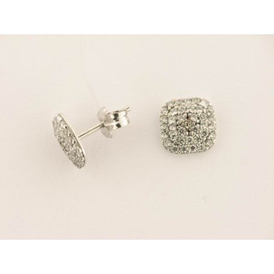 Pendientes Oro Blanco Piedras