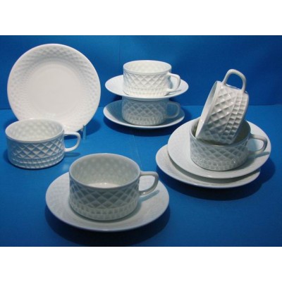 Tazas te c/plato portomarinico blanco (6 unidades)