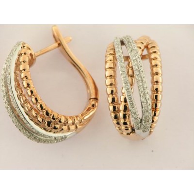 Pendientes Oro Bicolor Diamantes