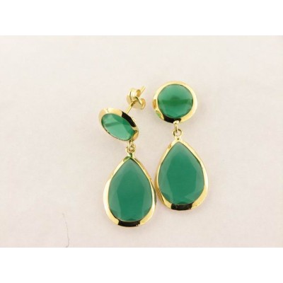 Pendientes Oro Piedra Color