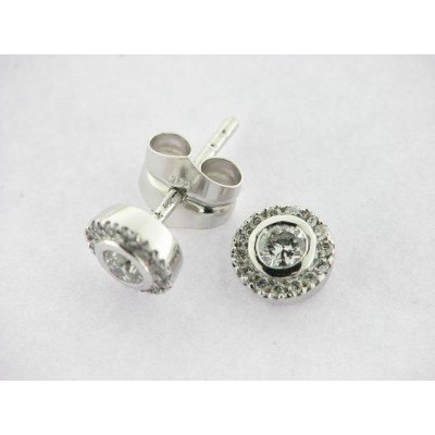 Pendientes Oro Blanco Diamantes