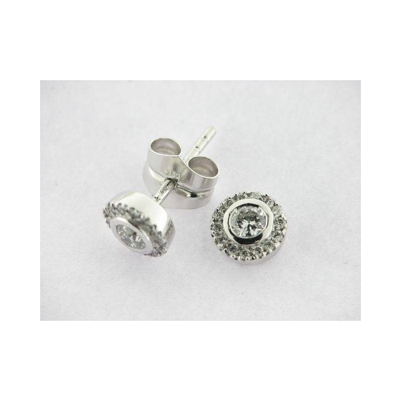Pendientes Oro Blanco Diamantes