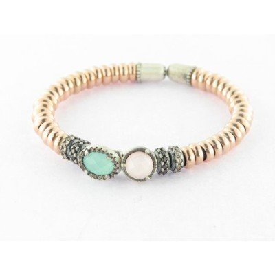 Raive Pulsera Aro Plata Dorada Piedras