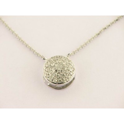 Colgante Oro Blanco Diamantes con Cadena