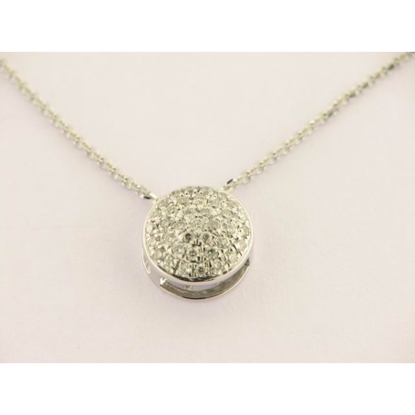 Colgante Oro Blanco Diamantes con Cadena