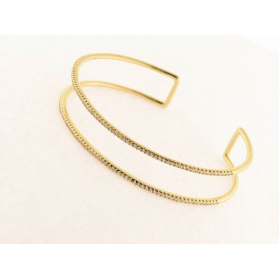 Lineargent pulsera aro plata chapada piedras