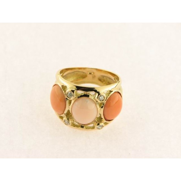 Sortija Oro Diamantes Coral