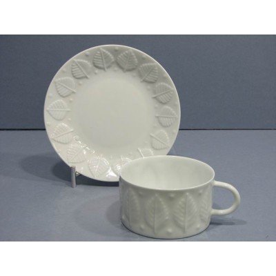 Taza desayuno c/plato blanco f/73
