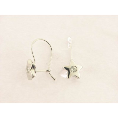 Pendientes Oro Blanco Piedras