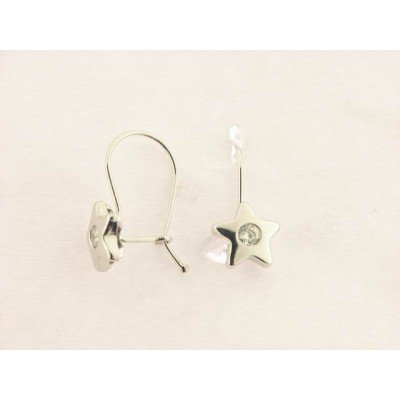 Pendientes Oro Blanco Piedras