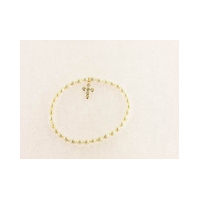 Pulsera Perlas Oro Piedras