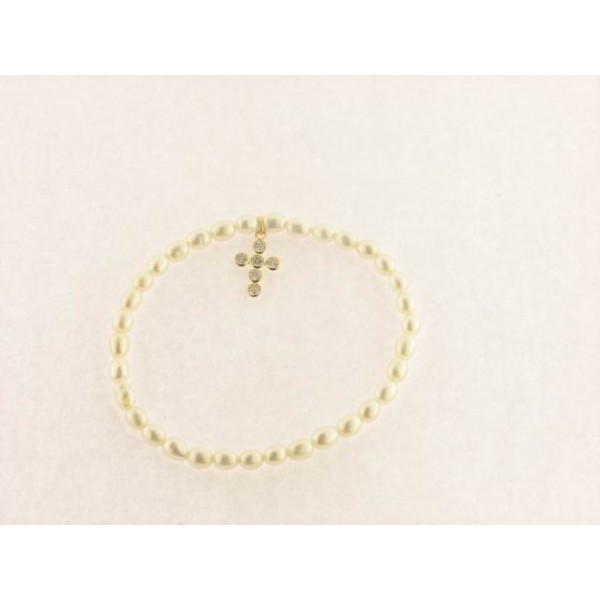 Pulsera Perlas Oro Piedras
