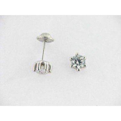 Pendientes Oro Blanco Piedra