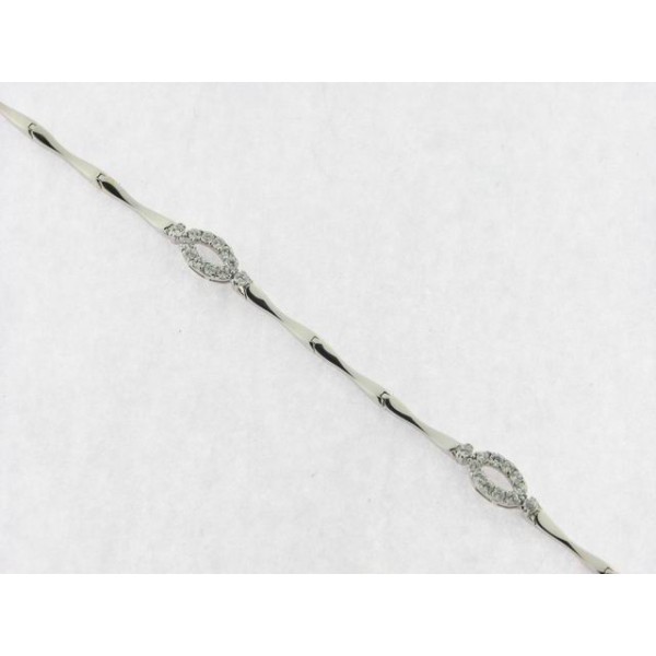 Pulsera Oro Blanco Piedras