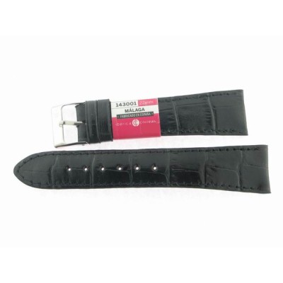 Correa 22 mm Grabado Doble Alligator Dismi Negro