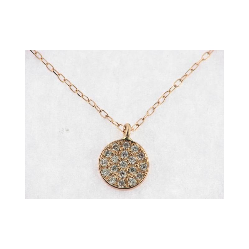 Colgante Oro Rosa Diamentes con Cadena